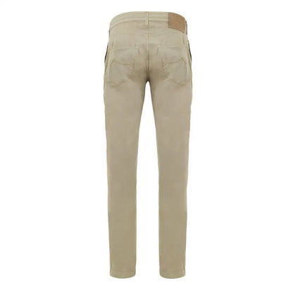 Jacob Cohen beige bomuld casual bukser med klassisk bagside og læderpatch