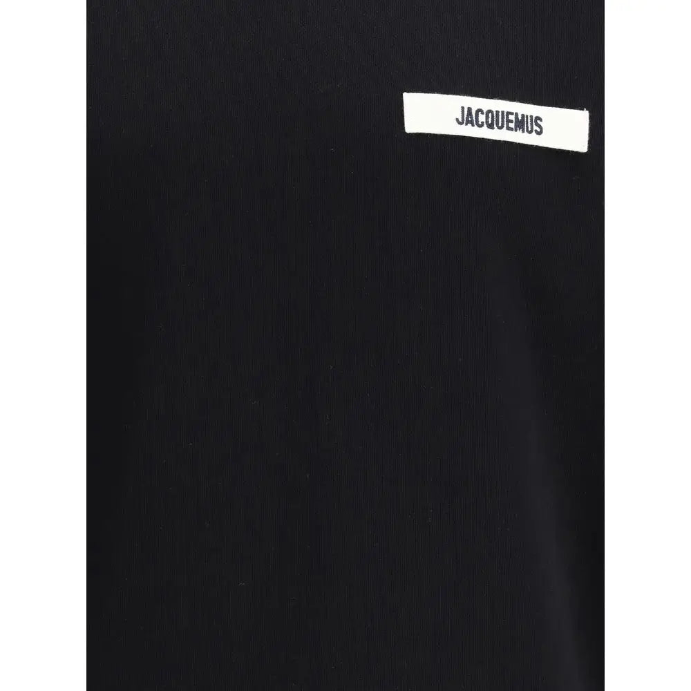 Jacquemus sort bomuldssweatshirt med minimalistisk hvidt label