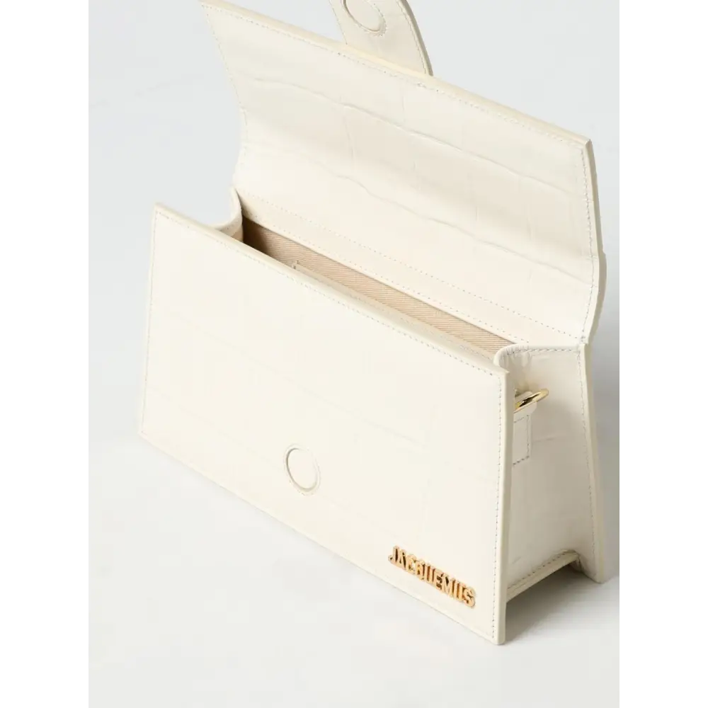 Jacquemus ivory cocco le grand bambino håndtaske i cremfarvet læder
