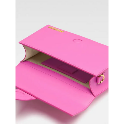 Vibrant Jacquemus Neon Pink Leather Le Grand crossbody bag
