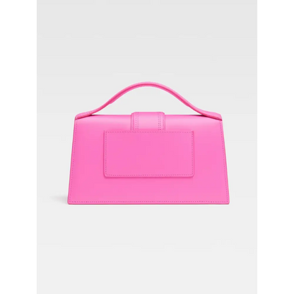 Jacquemus Neon Pink Leather Le Grand Bambino Handbag