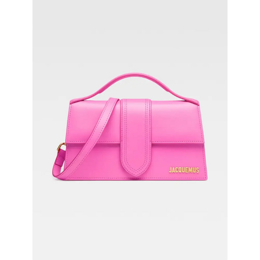 Jacquemus Neon Pink Leather Le Grand Bambino Handbag