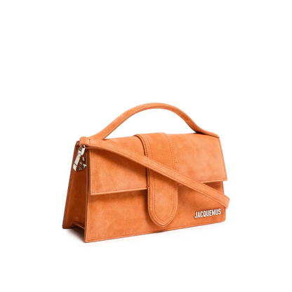 Jacquemus terracotta leather Le Grand Bambino handbag i tan suede med top handle