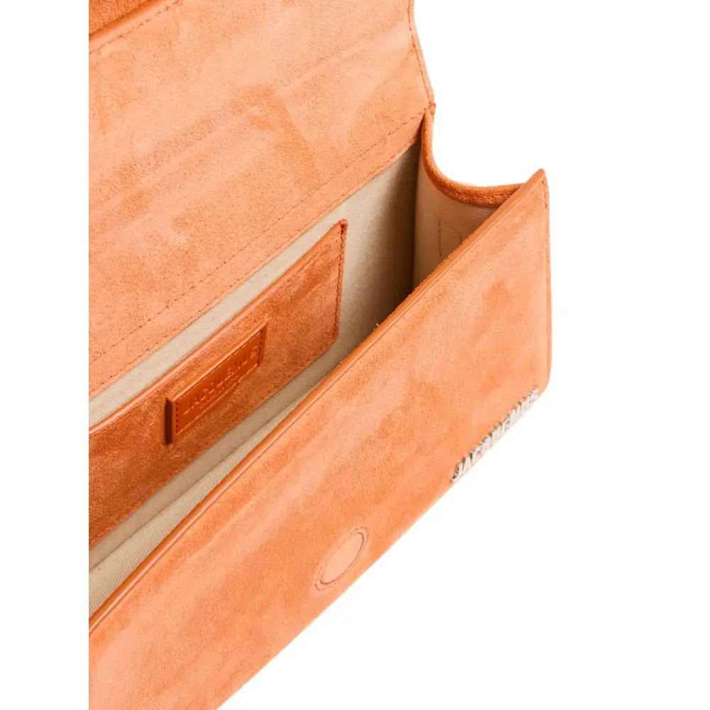 Tan suede Jacquemus Terracotta Leather Le Grand Bambino Handbag with minimalist design and subtle stitching