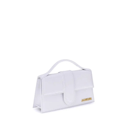 Jacquemus white calf leather Bos Taurus håndtaske i minimalistisk design med guldbranding