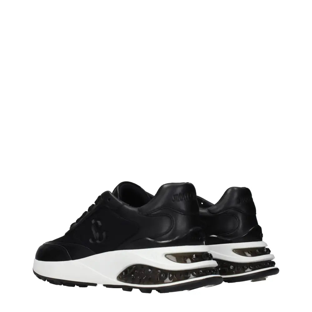 Jimmy Choo black fabric sneakers with white midsole and air cushioning