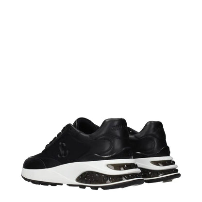 Jimmy Choo black fabric sneakers with white midsole and air cushioning