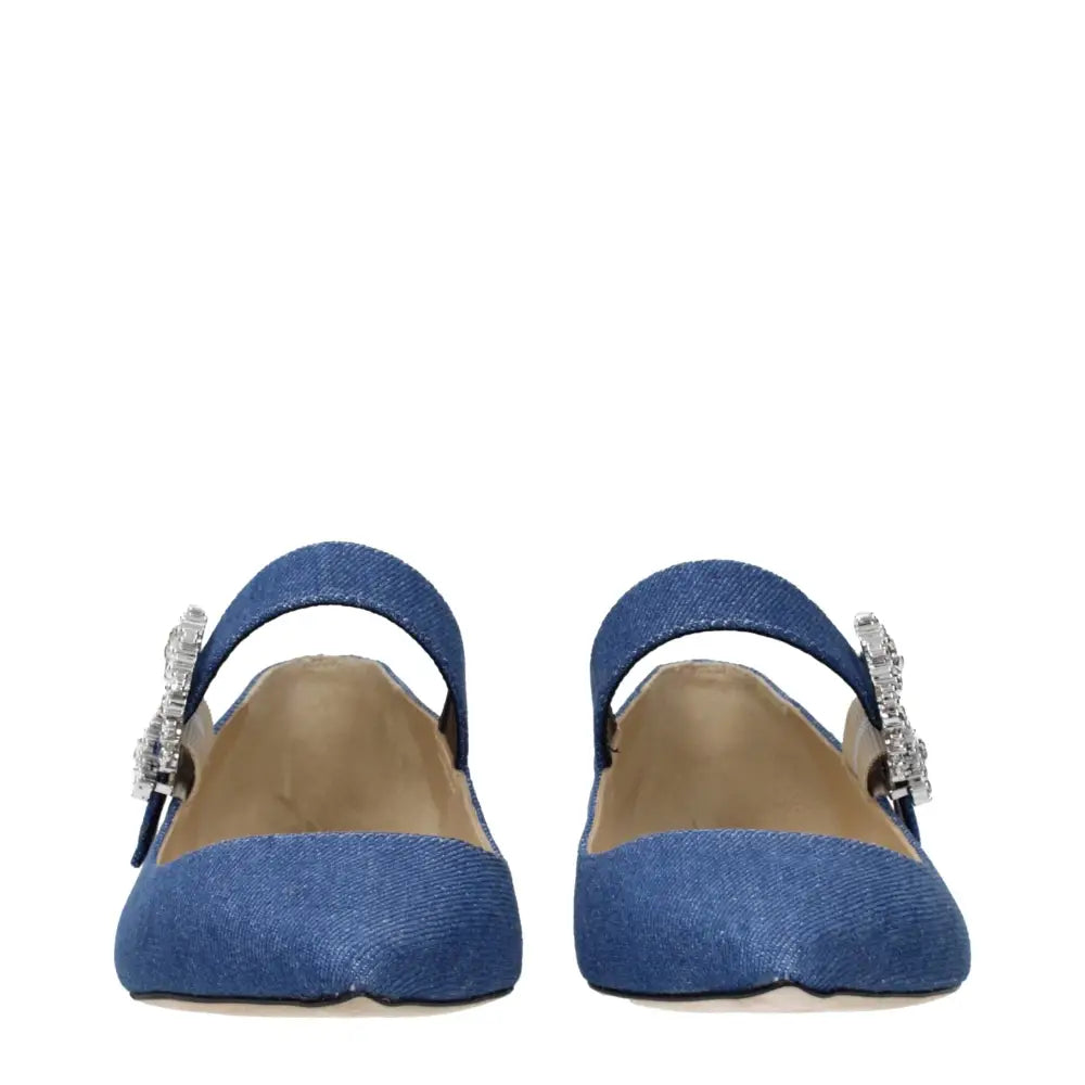 Jimmy Choo Blue Fabric Ballet Flats - Ballerinasko