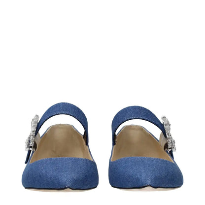 Jimmy Choo Blue Fabric Ballet Flats - Ballerinasko