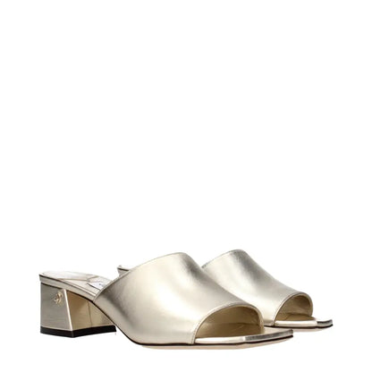 Jimmy Choo Gold Leather Platform Sandals - Sandaler