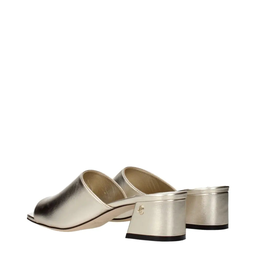 Jimmy Choo Gold Leather Platform Sandals - Sandaler