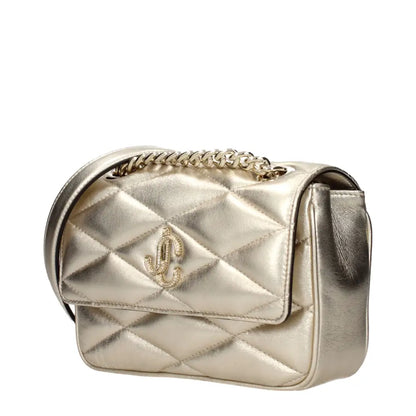 Jimmy Choo Gold Leather Shoulder Bag - Skuldertasker