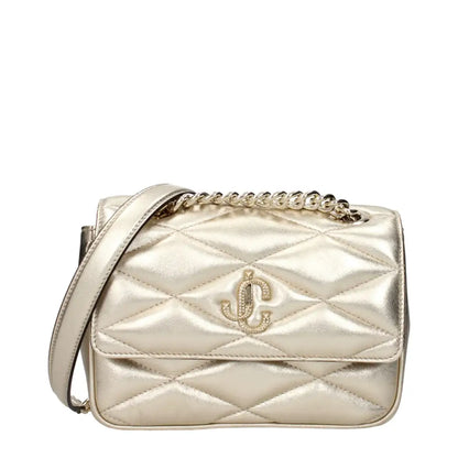 Jimmy Choo Gold Leather Shoulder Bag - Skuldertasker