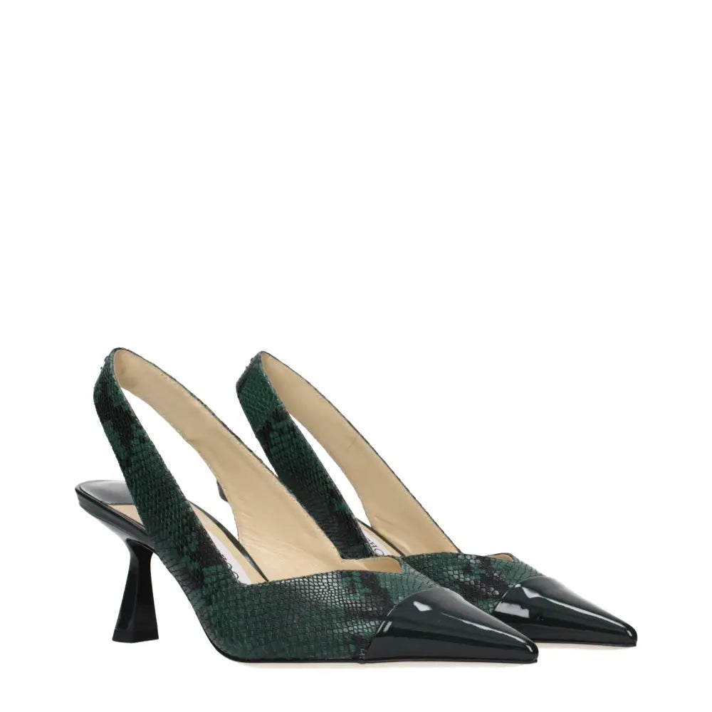 Jimmy Choo Green Leather High Heel Pumps - Højhælede sko