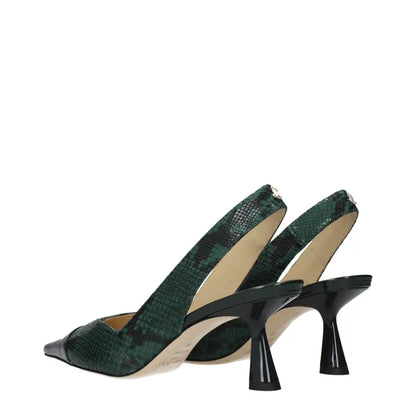 Jimmy Choo Green Leather High Heel Pumps - Højhælede sko