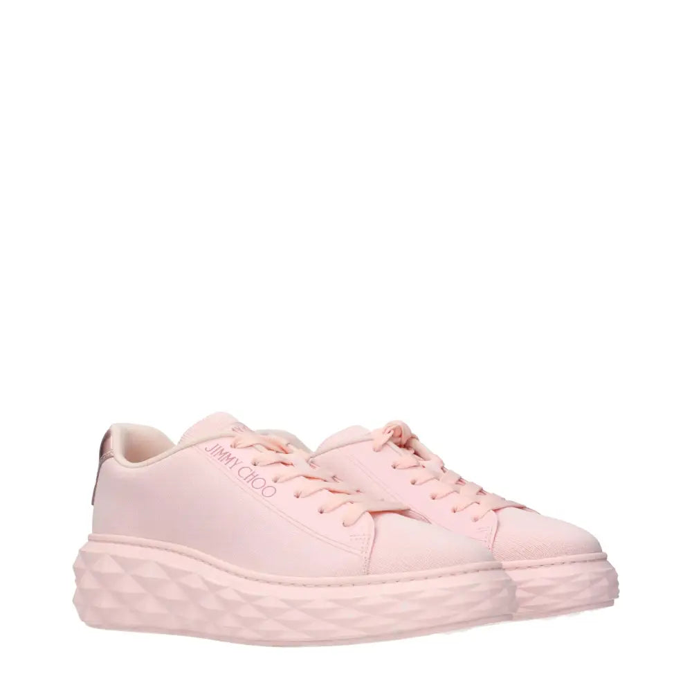 Jimmy Choo pink platform sneakers med geometrisk sål og matchende snører
