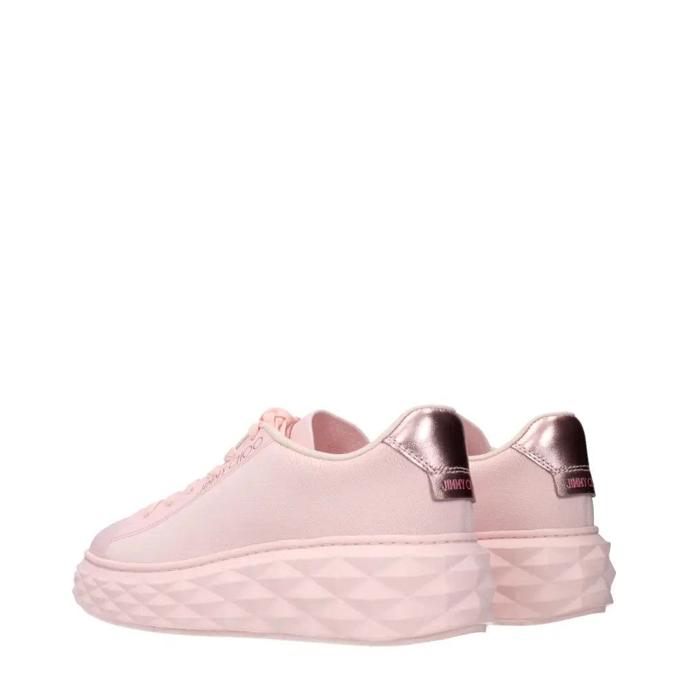 Jimmy Choo pink platform sneakers med rose gold hæl og geometrisk sål