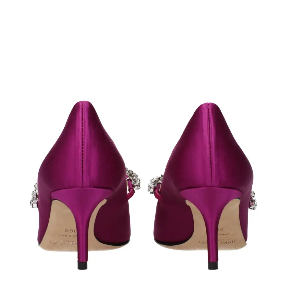 Jimmy Choo Pink Satin Mid Heel Pumps - Højhælede sko