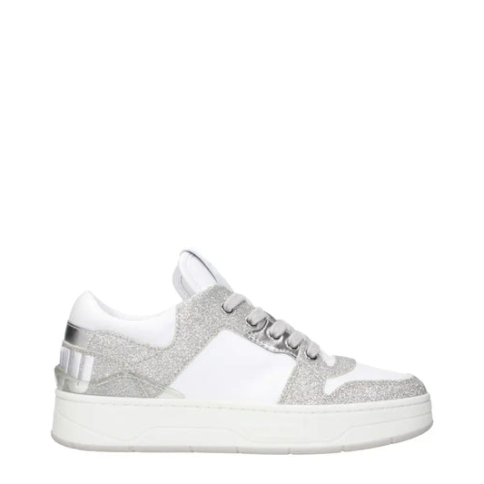 Jimmy Choo White Leather Low Top Sneakers - Sneakers