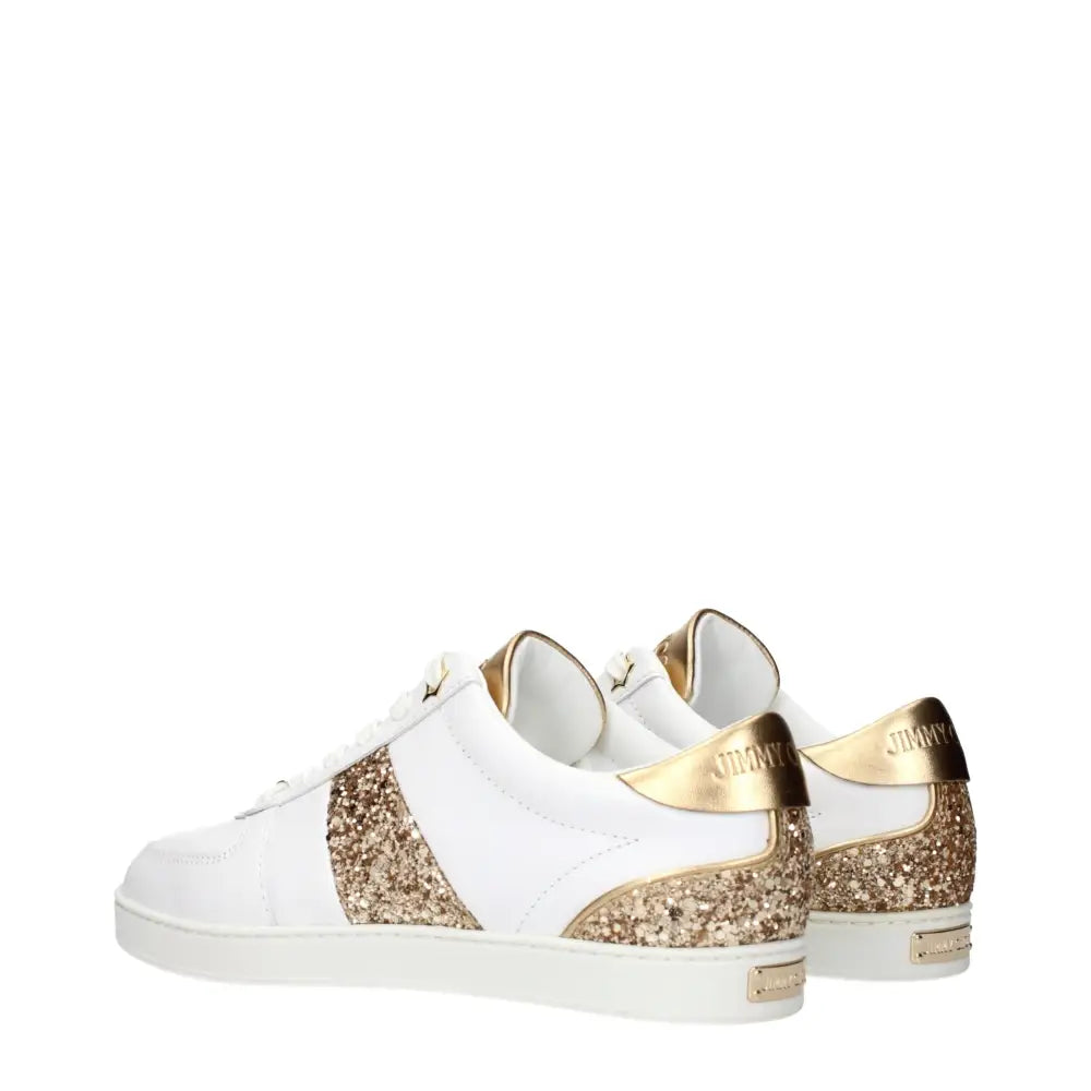 Jimmy Choo White Leather Low Top Sneakers - Sneakers