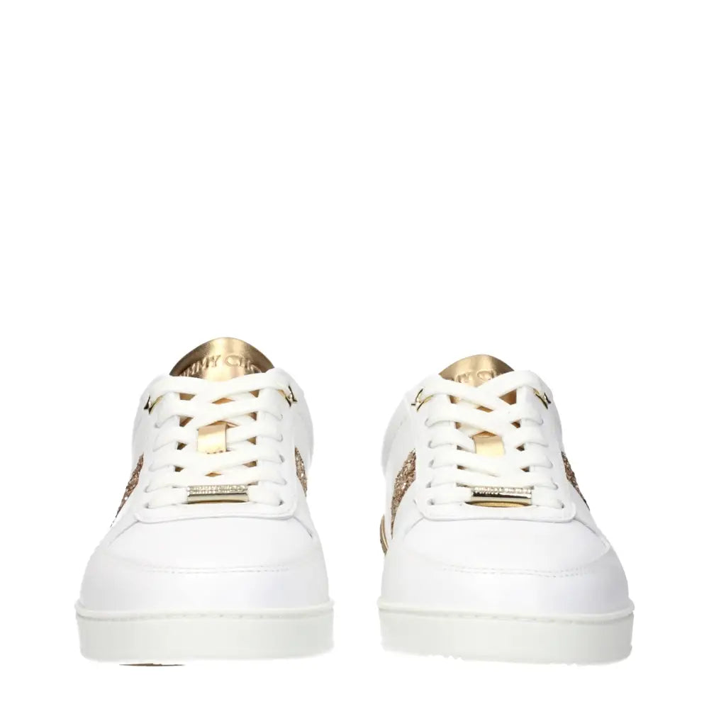 Jimmy Choo White Leather Low Top Sneakers - Sneakers