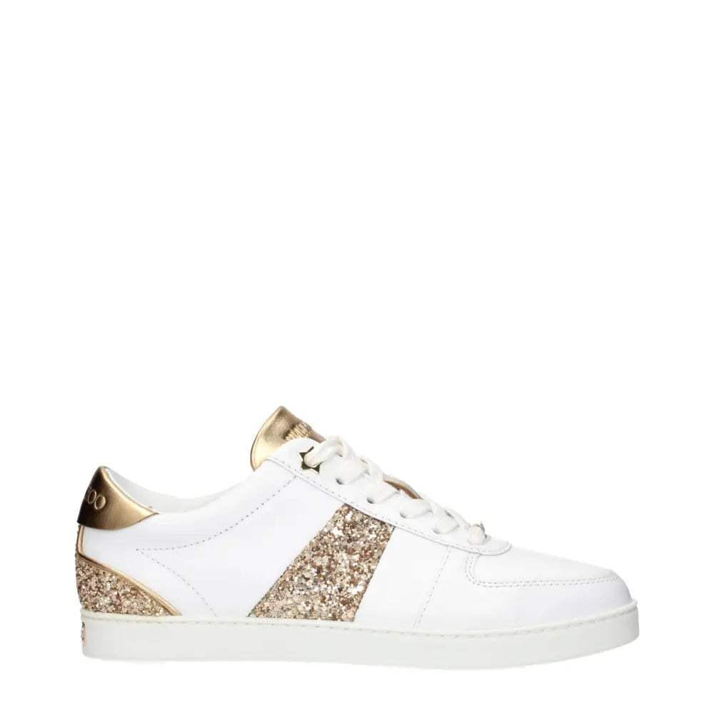 Jimmy Choo White Leather Low Top Sneakers - Sneakers