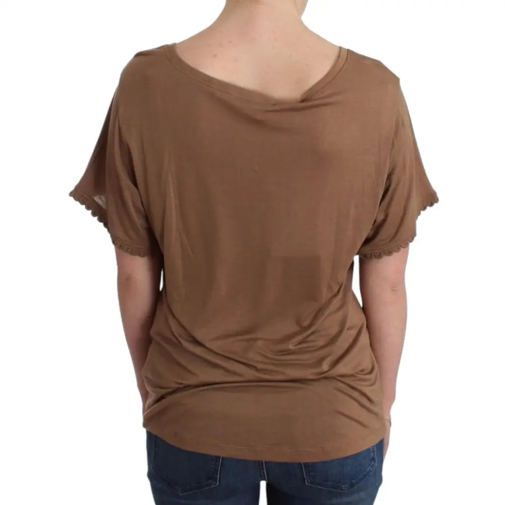 John Galliano Brown shortsleeved top