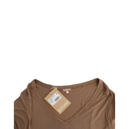 John Galliano Brown shortsleeved top