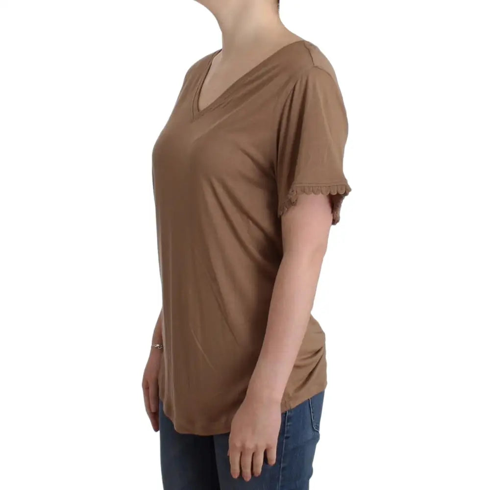 John Galliano Brown shortsleeved top