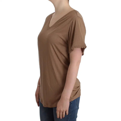 John Galliano Brown shortsleeved top
