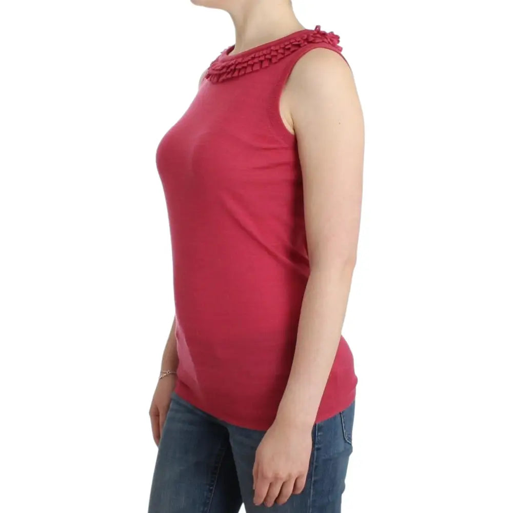 John Galliano Pink wool knit top