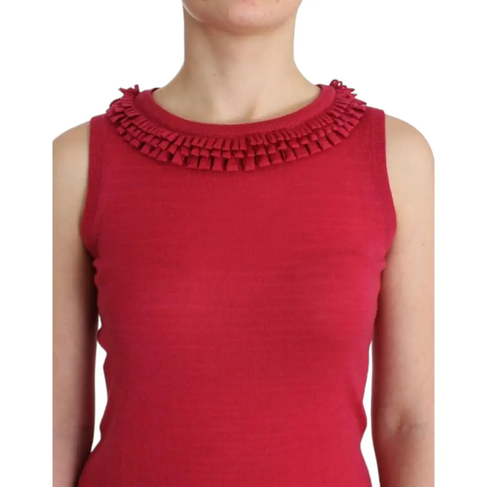 John Galliano Pink wool knit top