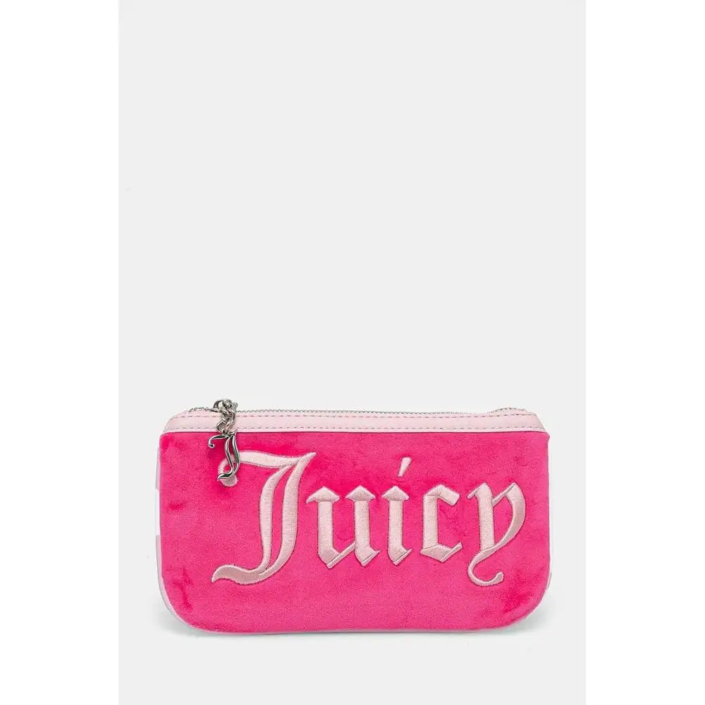 Lyserød Juicy Couture skulder taske med pink velour pose og logo