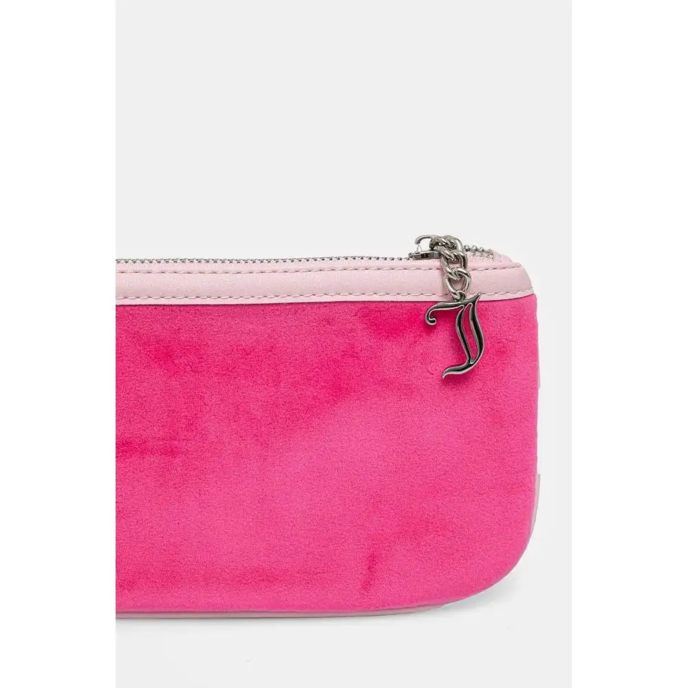 Lyserød Juicy Couture skulder taske med pink suede og sølv charm