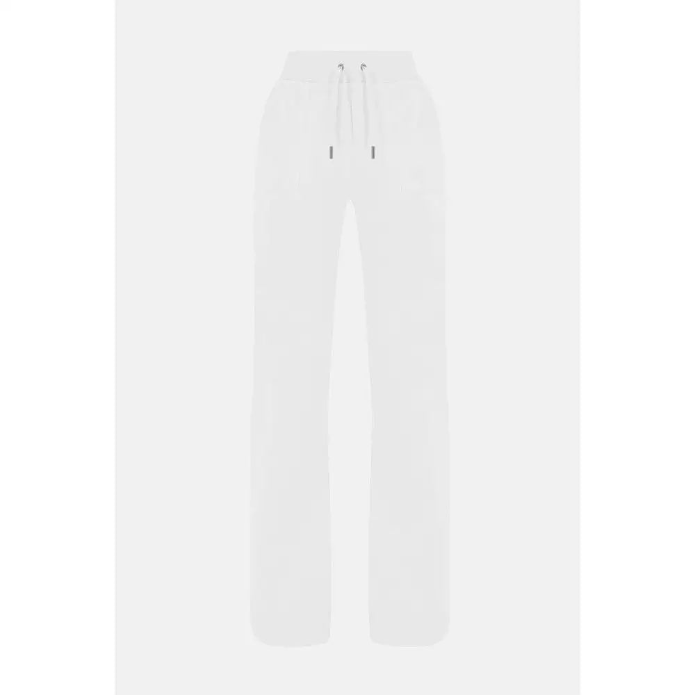 Juicy Couture hvide casual bukser med elastik og grå aglets
