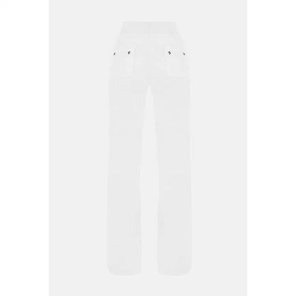 Juicy Couture hvide casual bukser i polyester med subtil syning og knapdetaljer