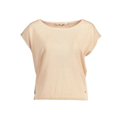 Beige kortærmet strikketop fra Kocca Pink Viscose, spar 30-70% på mode