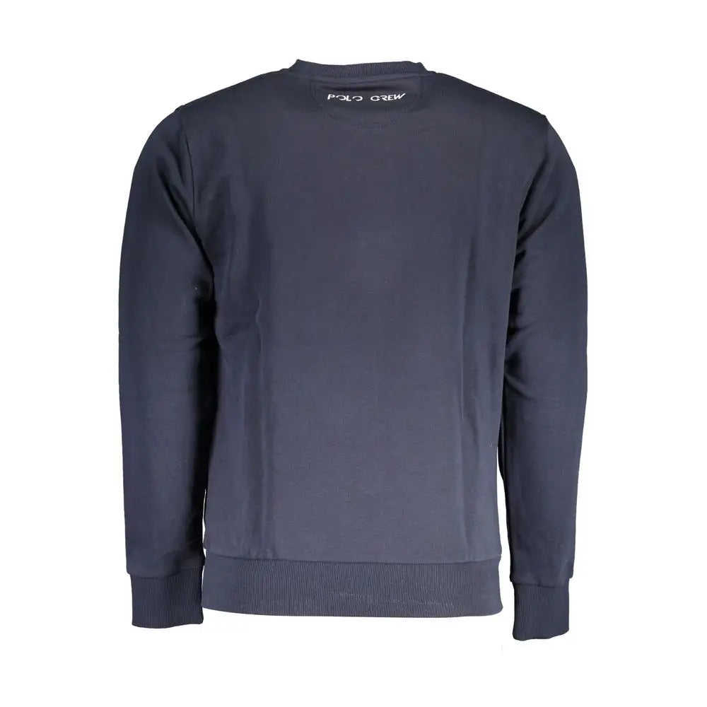 Elegant blå sweater i mørk marineblå bomuld med Polo Crew-logo