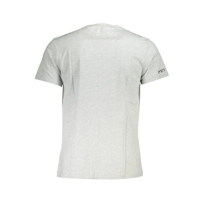 La Martina brown cotton mænds t-shirt med lys grå heathered bomuld og broderet polo-logo