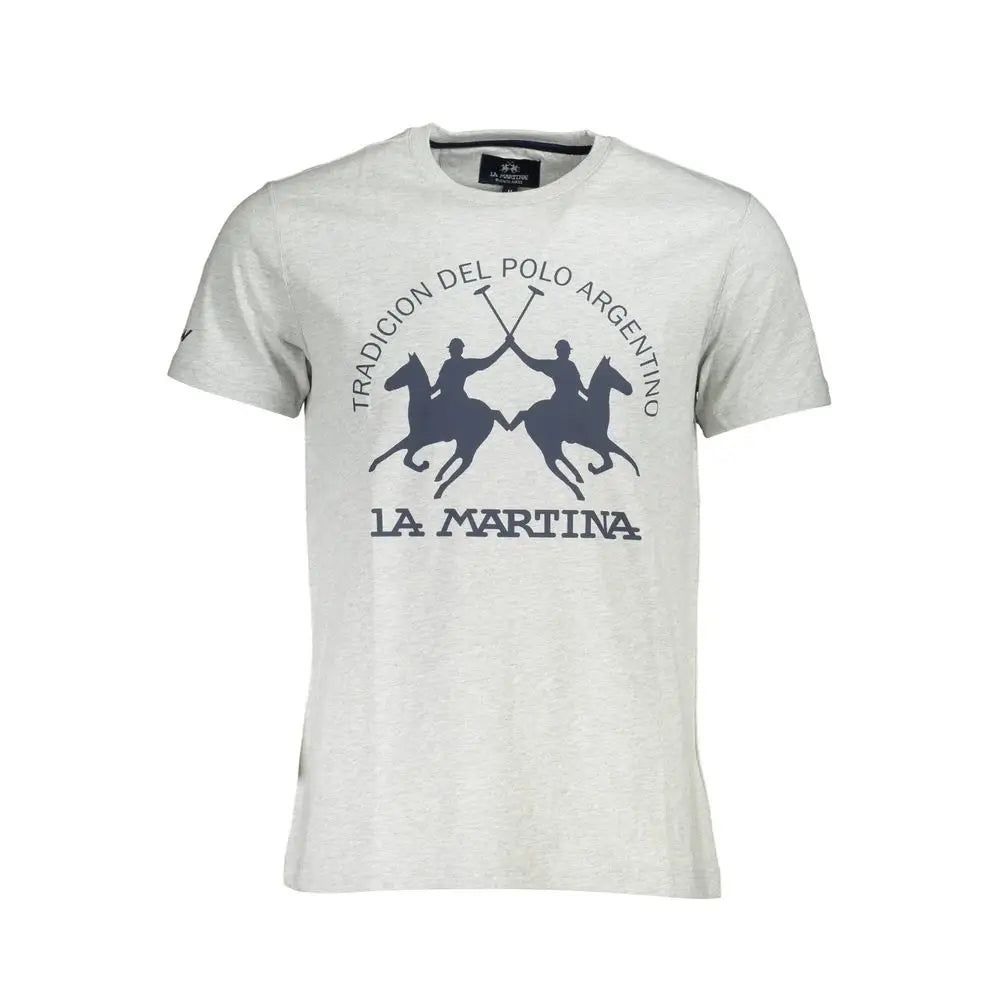La Martina brown cotton t-shirt med polo-grafik og Tradition del Polo Argentino