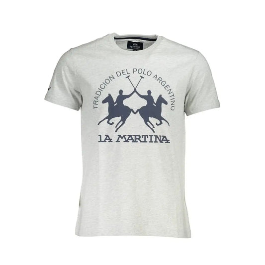 La Martina brown cotton t-shirt med polo-grafik og Tradition del Polo Argentino