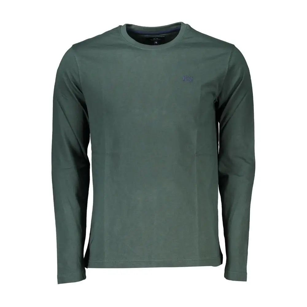 La Martina elegant crew neck green tee med broderi