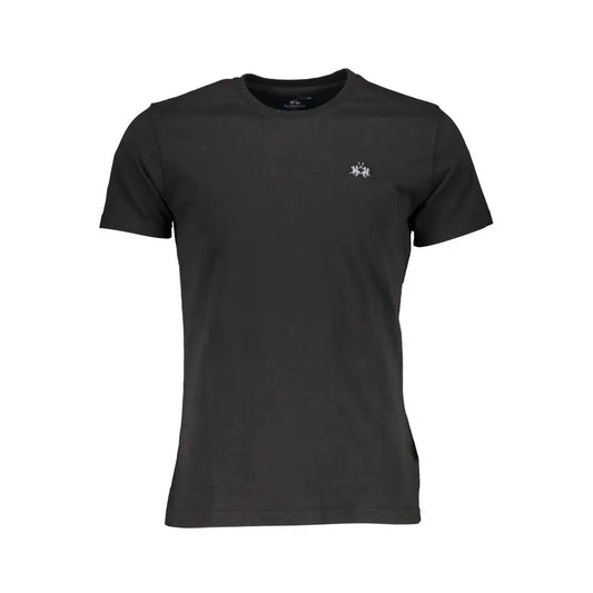 Sort La Martina elegant short ærmet crew neck t-shirt i sort med hvid logo