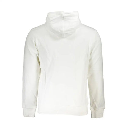 La Martina elegant white hooded sweatshirt med blødt stof og ribkante