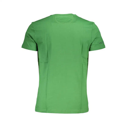 La Martina green cotton herret-shirt med kortærmet crew neck