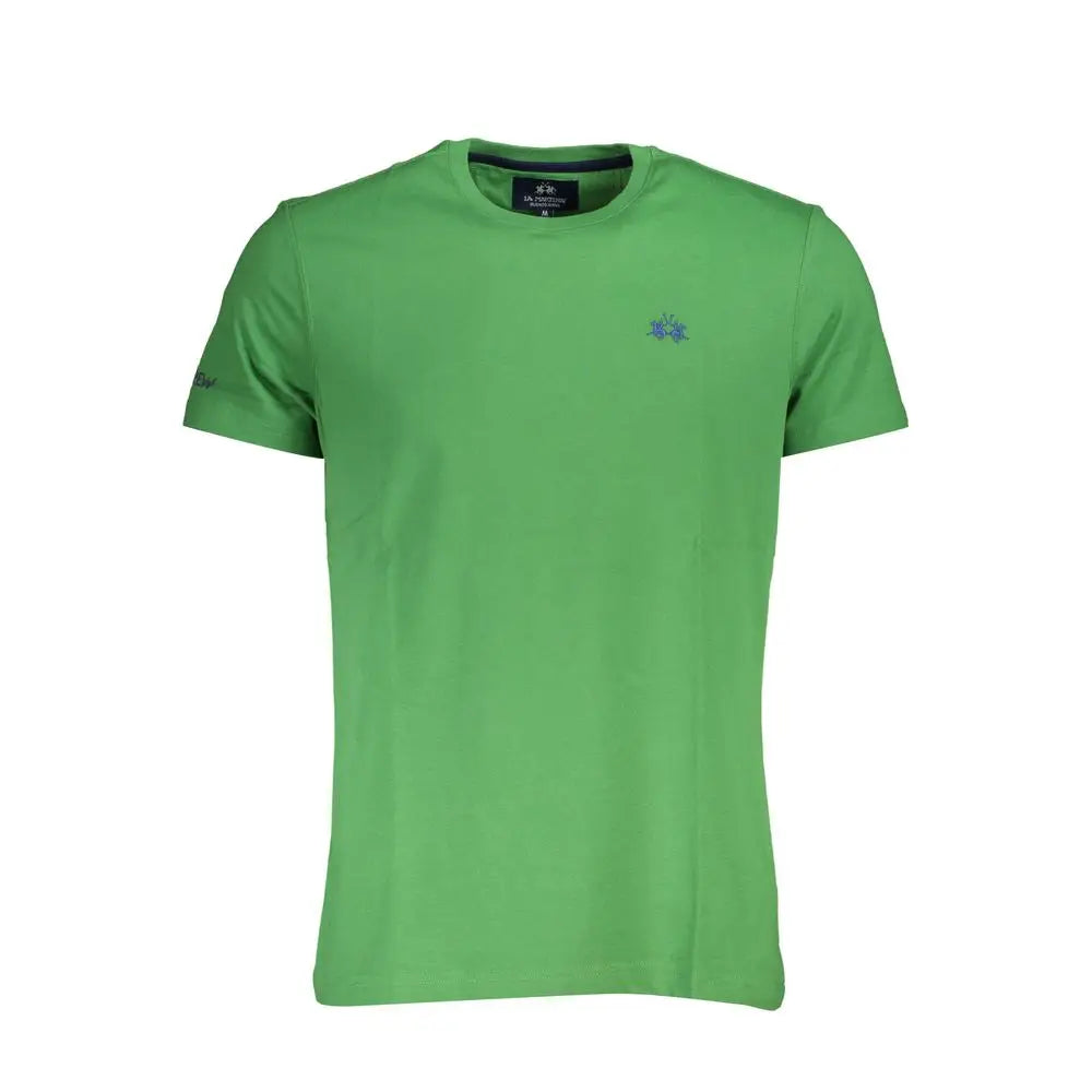 Vibrant La Martina green cotton herret-shirt med blå logo