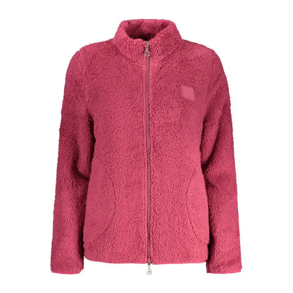 Laura Biagiotti Viola lilla polyester kvinders sweatshirt i fuchsia fleece med høj krave og lynlås