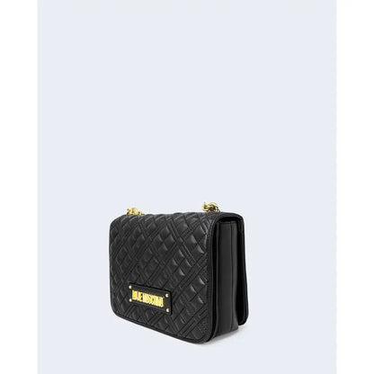 Love Moschino sort quiltet læder crossbody taske med guld hardware