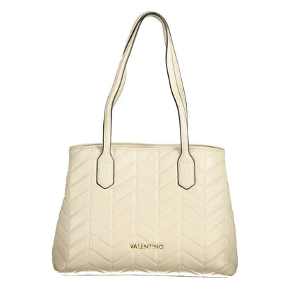 Mario Valentino beige polyethylen håndtaske i cremfarvet læder