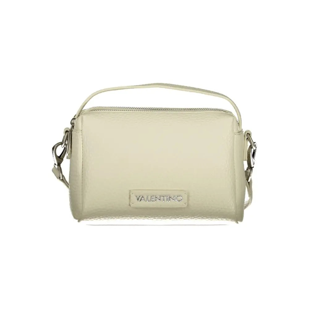 Sleek Mario Valentino Bianco polyurethane crossbody bag in off-white patent leather